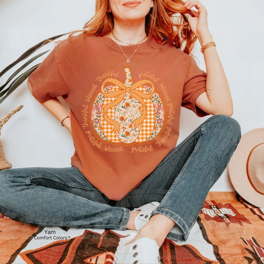 Thankful Blessed Grateful Fall Unisex Tshirt