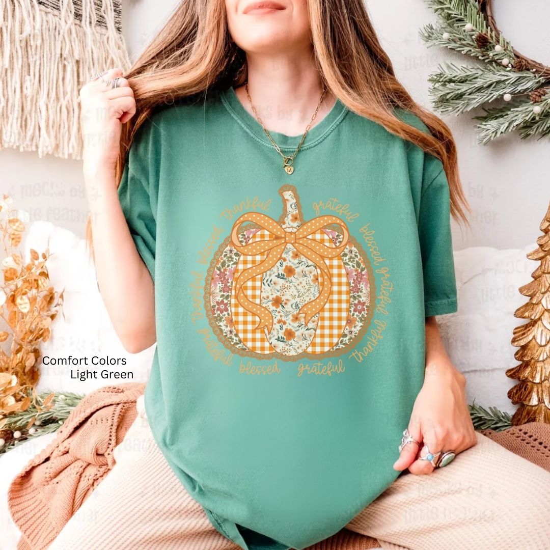 Thankful Blessed Grateful Fall Unisex Tshirt