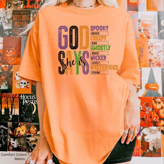 Halloween God Says She Unisex T-shirt