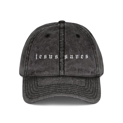 Embroidered Vintage Cap - 'jesus saves'