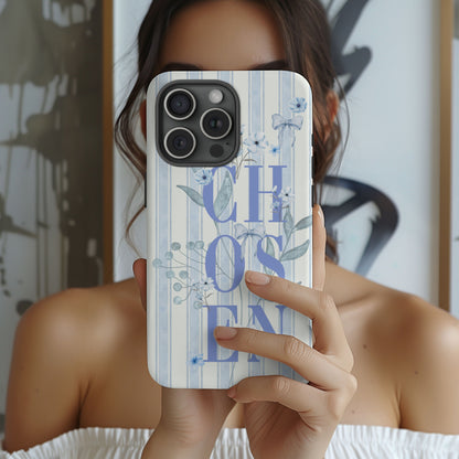 Chosen Preppy Blue Floral Faith Phone Case