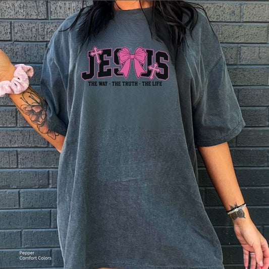Jesus Coquette Bow Unisex Tshirt