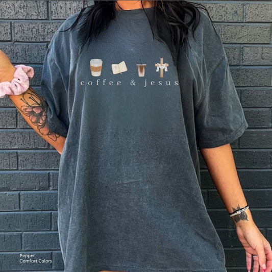 Coffee & Jesus Watercolor Unisex Tshirt