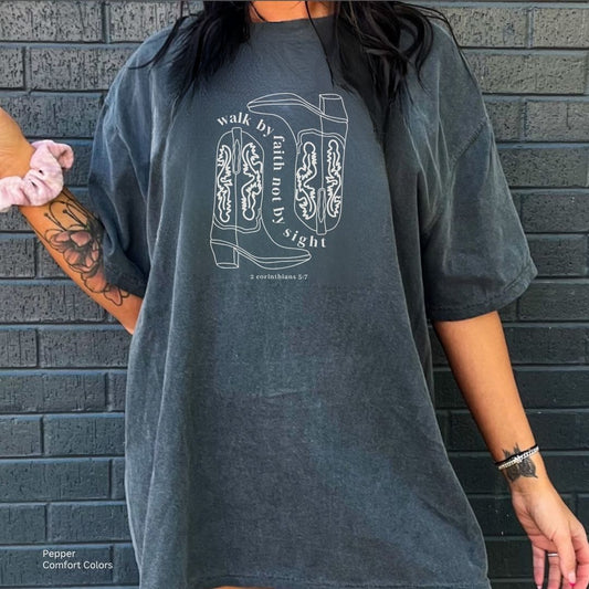 Walk by Faith Boots Unisex Tshirt