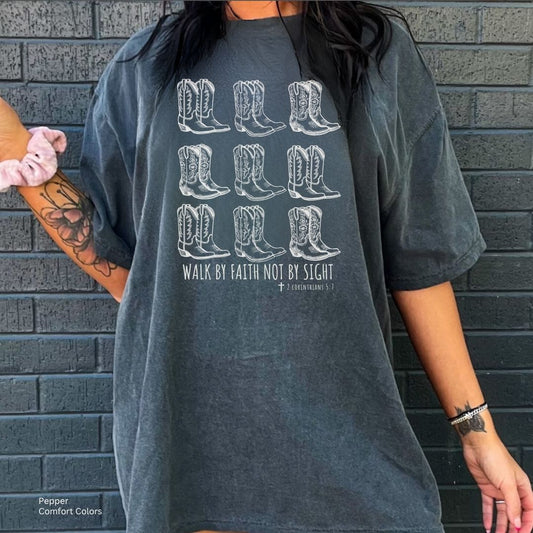 Walk by Faith Boots Unisex Tshirt